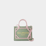 Cabas B-Army Small - Balmain - Toile - Vert/Rose/Jaune