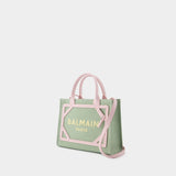 Cabas B-Army Small - Balmain - Toile - Vert/Rose/Jaune