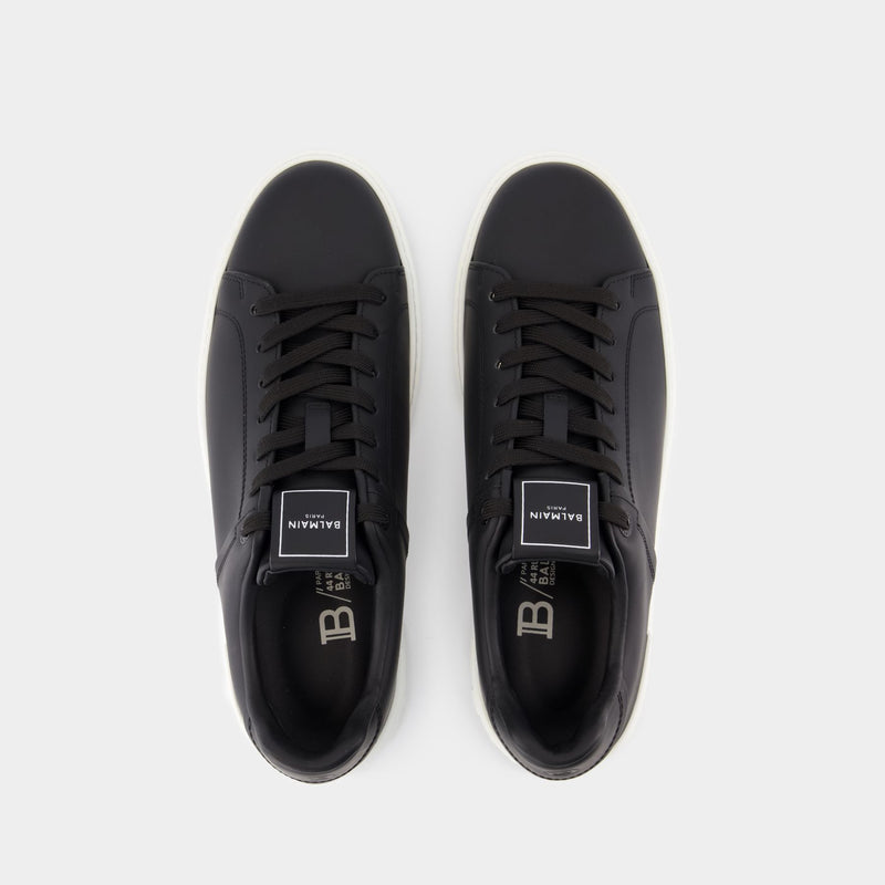 Sneakers B-Court - Balmain - Cuir - Noir/Blanc