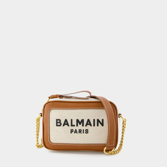 Sac À Bandoulière B-Army Camera Case - Balmain - Toile - Blanc/Marron