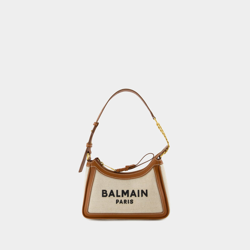 Sac Porté Épaule B-Army - Balmain - Toile - Blanc/Marron