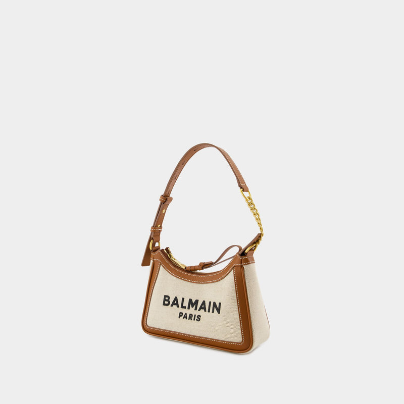 Sac Porté Épaule B-Army - Balmain - Toile - Blanc/Marron