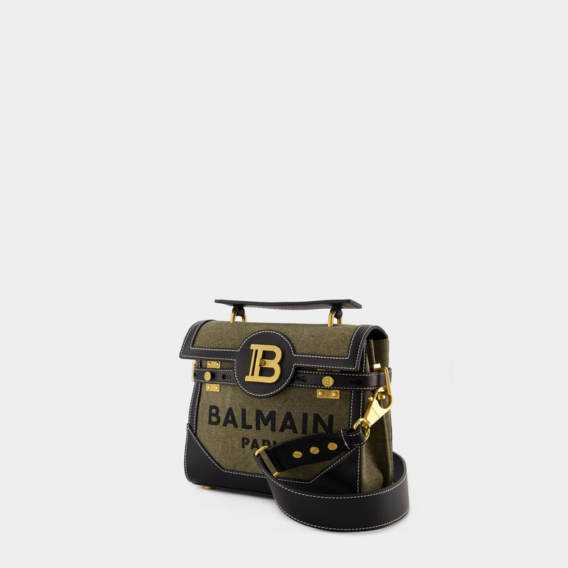 Sac À Bandoulière B-Buzz 23 - Balmain - Coton - Kaki/Noir