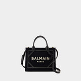 Cabas B-Army Small - Balmain - Toile - Ivoire/Noir