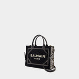 Cabas B-Army Small - Balmain - Toile - Ivoire/Noir