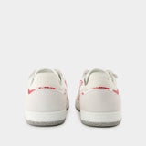 Sneakers Balmain Swan - Balmain - Cuir - Blanc/Rouge