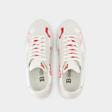 Sneakers Balmain Swan - Balmain - Cuir - Blanc/Rouge