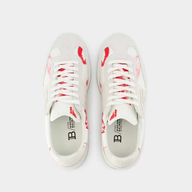 Sneakers Balmain Swan - Balmain - Cuir - Blanc/Rouge