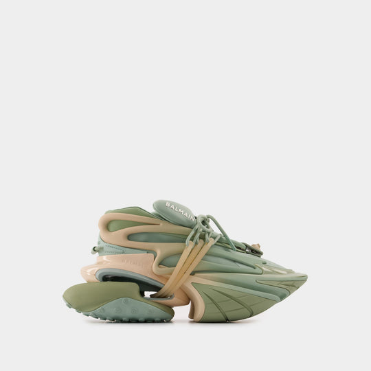 Sneakers Unicorn Low - Balmain - Cuir - Vert Olive