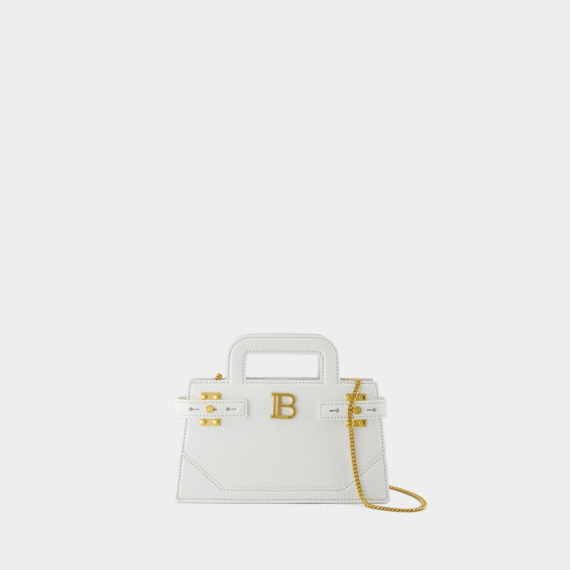 Sac À Main B-Buzz Small Top Handle - Balmain - Cuir - Blanc