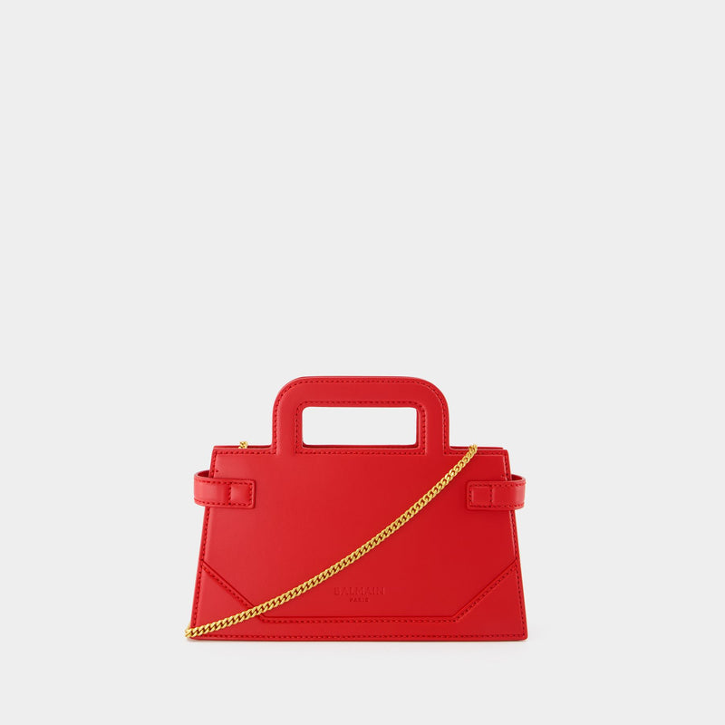 Sac À Main B-Buzz Small Top Handle - Balmain - Cuir - Rouge