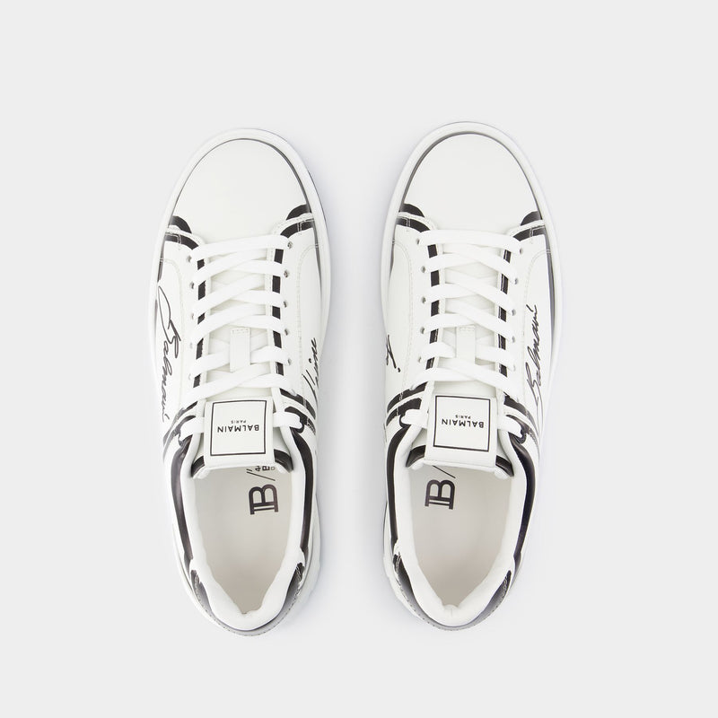 Sneakers B-Court - Balmain - Cuir - Blanc