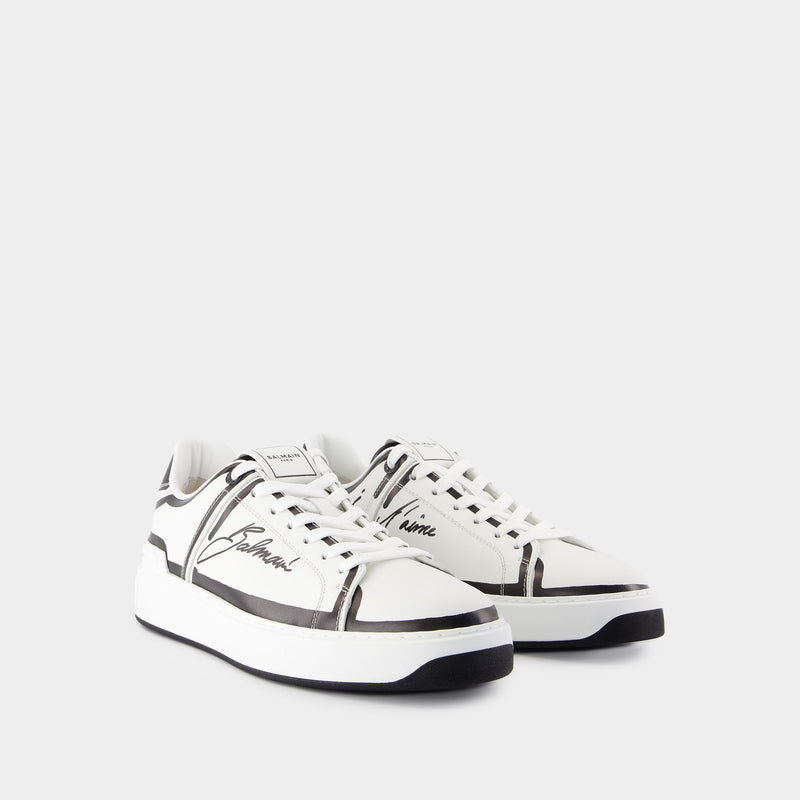 Sneakers B-Court - Balmain - Cuir - Blanc