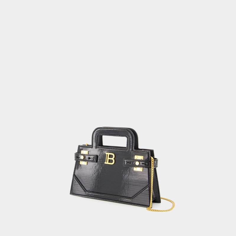 Sac À Bandoulière B-Buzz Small Top Handle - Balmain - Cuir - Noir