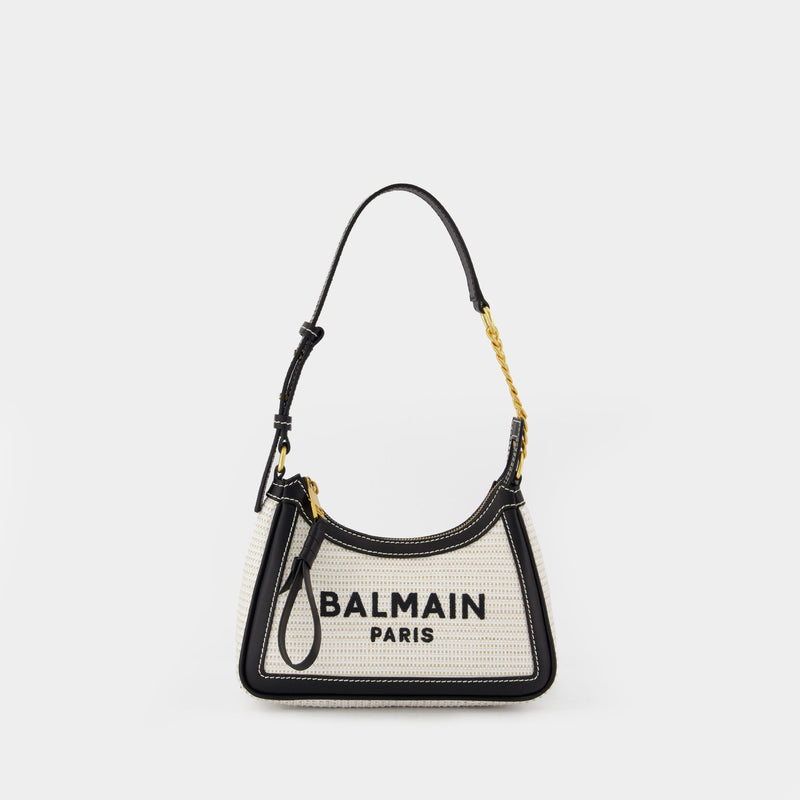 Sac Porté Épaule B-Army - Balmain - Raphia - Neutre/Noir