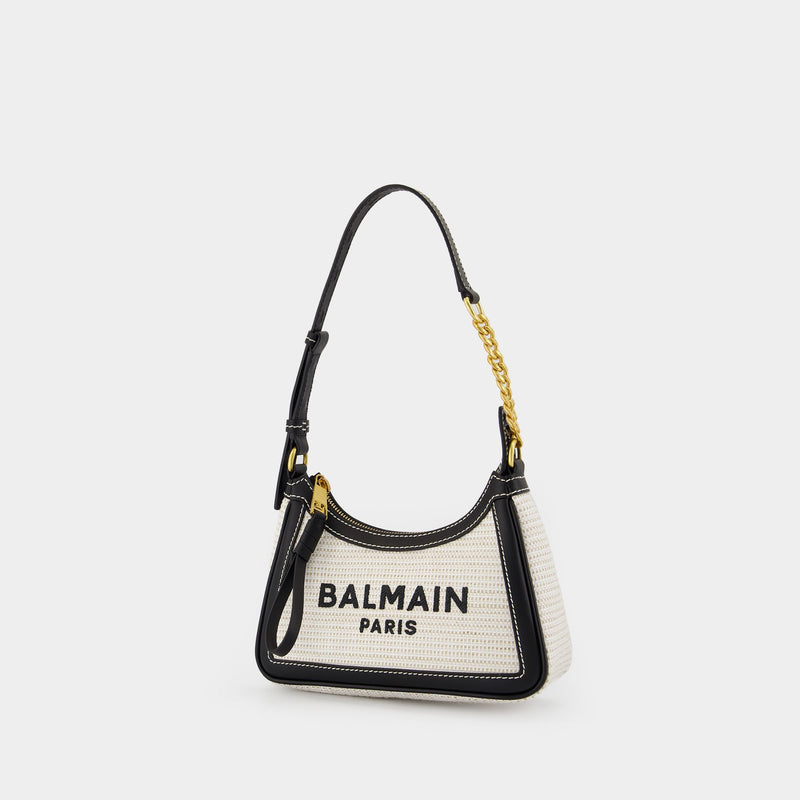 Sac Porté Épaule B-Army - Balmain - Raphia - Neutre/Noir