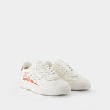 Sneakers Swan - Balmain - Cuir - Rouge/Blanc