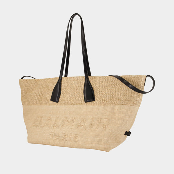 Cabas Track - Balmain - Raphia - Neutre