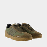 Sneakers Swan - Balmain - Cuir - Kaki