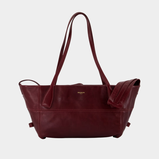 Sac Porté Épaule Track Zip Small - Balmain - Cuir - Violet