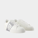 Sneakers B-Court - Balmain - Cuir - Blanc/Gris