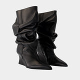 Bottines Wedge - Balmain - Cuir - Noir