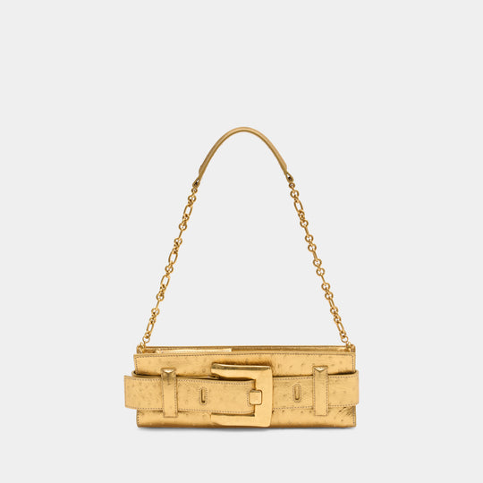 Pochette Anthem - Balmain - Cuir - Doré
