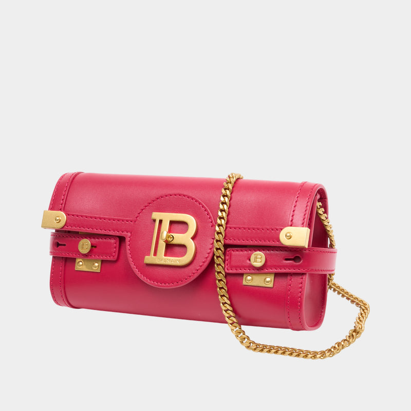 Sac Porté Épaule B-Buzz 23 - Balmain - Cuir - Rose