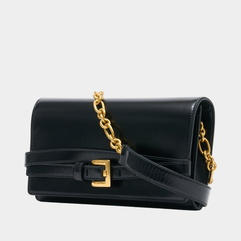 Wallet On Chain Shuffle - Balmain - Cuir - Noir