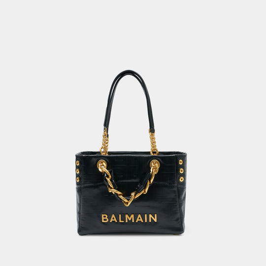 Cabas 1945 Small - Balmain - Cuir - Noir