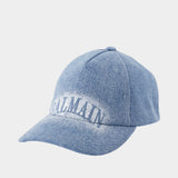 Chapeau Logo Emb - Balmain - Coton - Bleu