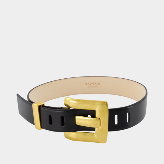 Ceinture Anthem 4.5cm - Balmain - Cuir - Noir