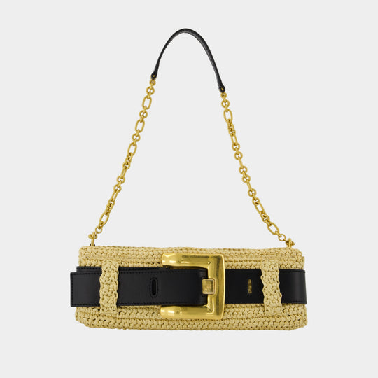 Sac Porté Épaule Anthem - Balmain - Raphia - Beige