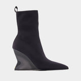 Bottines Wedge - Balmain - Coton - Noir