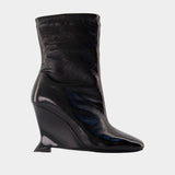 Bottines Wedge - Balmain - Cuir - Noir