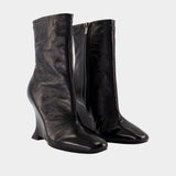 Bottines Wedge - Balmain - Cuir - Noir