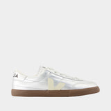 Sneakers Panenka - Veja - Cuir - Argenté