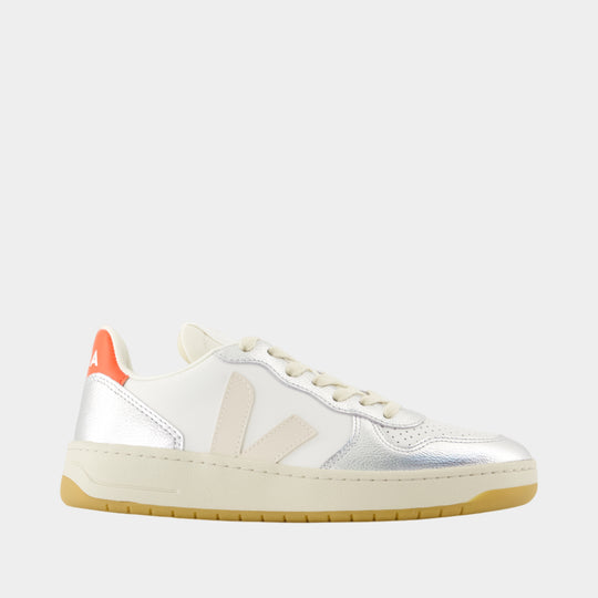 Sneakers V-10 - Veja - Cuir - Argenté
