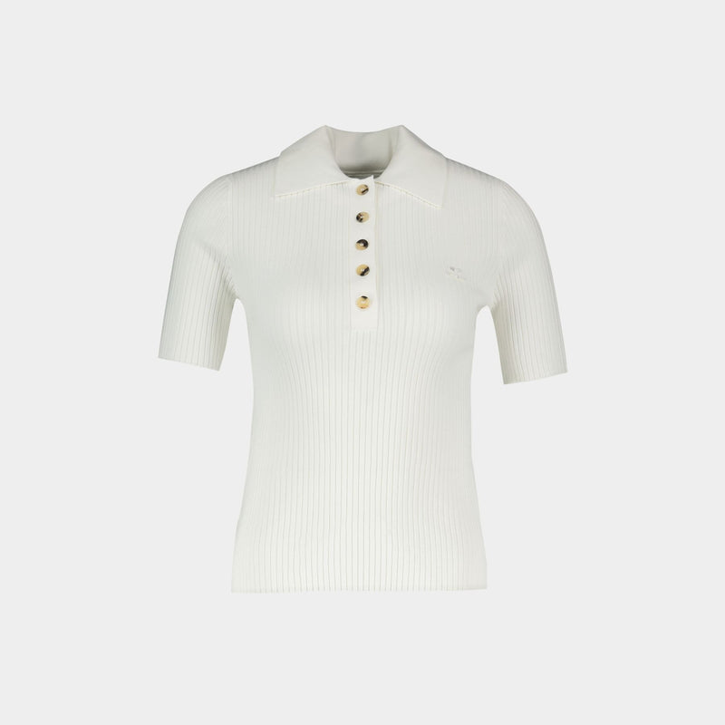 Polo Signature - Courreges - Coton - Blanc