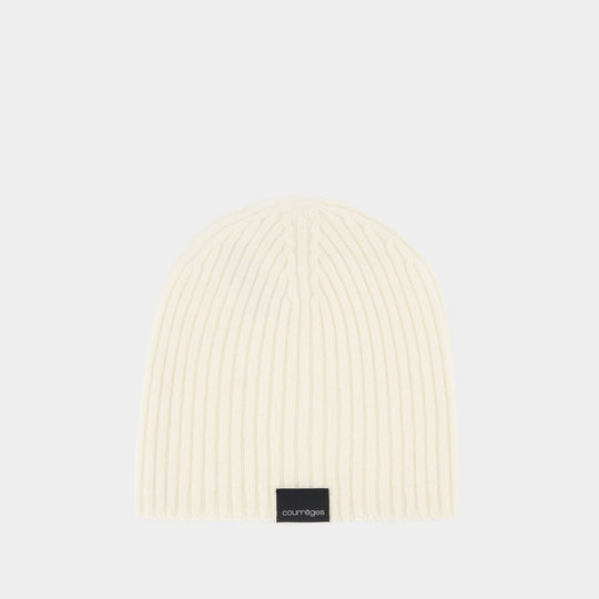 Bonnet Ac Ribbed - Courreges - Laine - Neutre