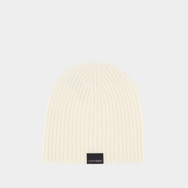 Bonnet Ac Ribbed - Courreges - Laine - Neutre