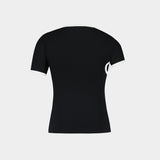 T-Shirt Slash Contrast - Courreges - Coton - Noir