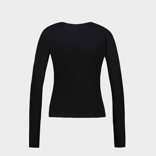 T-Shirt Slash Contrast  - Courreges - Coton - Noir