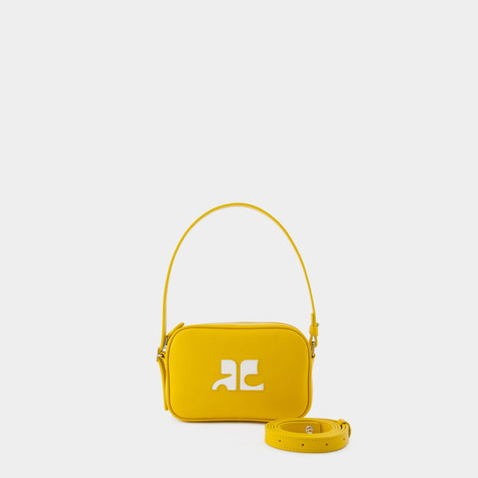 Sac Caméra Slim - Courreges - Cuir - Jaune