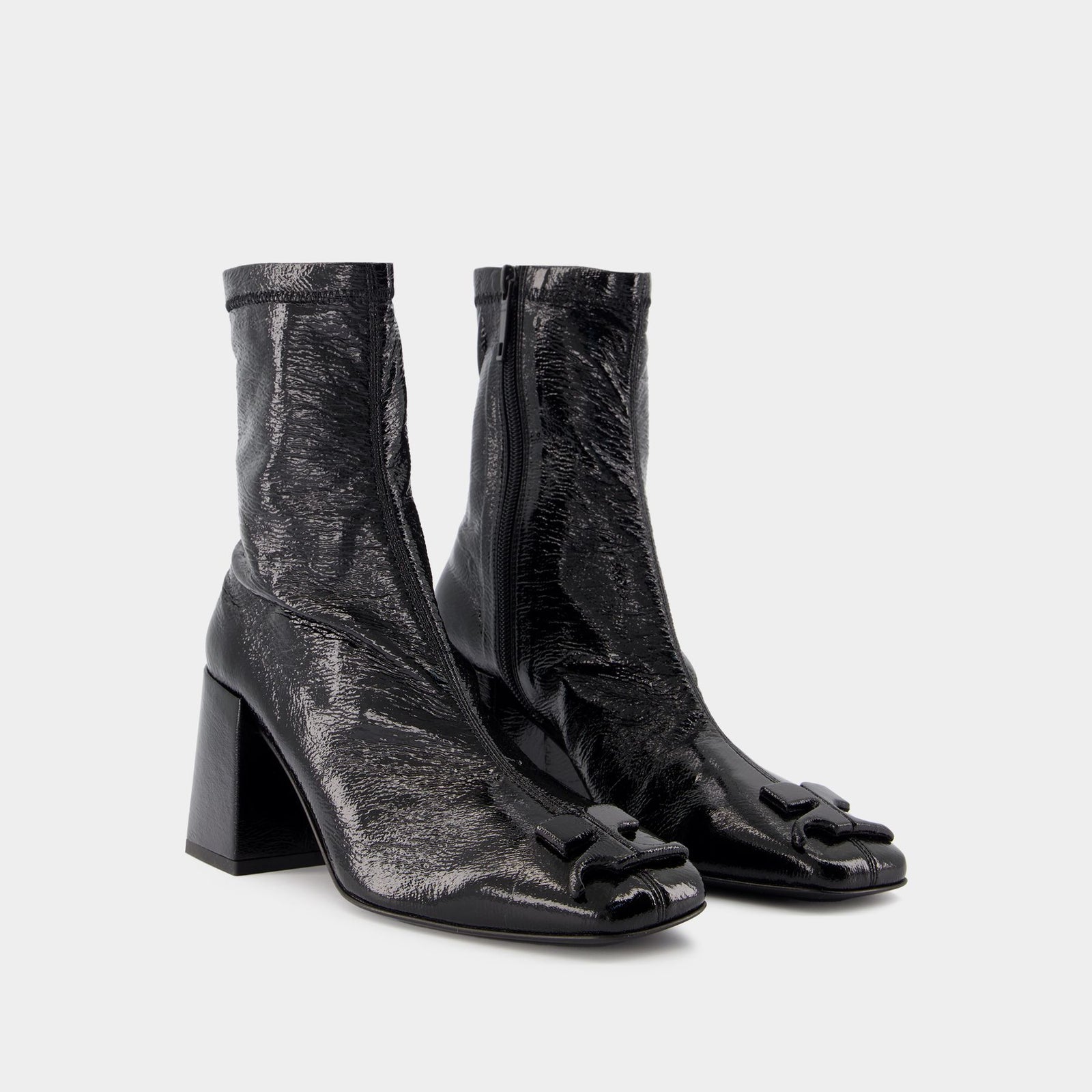 Bottines Reedition Courreges Vinyle Noir