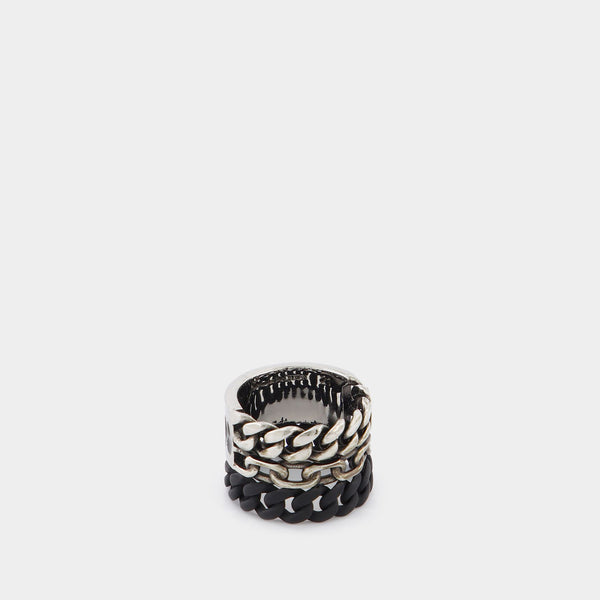 Bague à Chaîne Graffiti, en Laiton Argenté