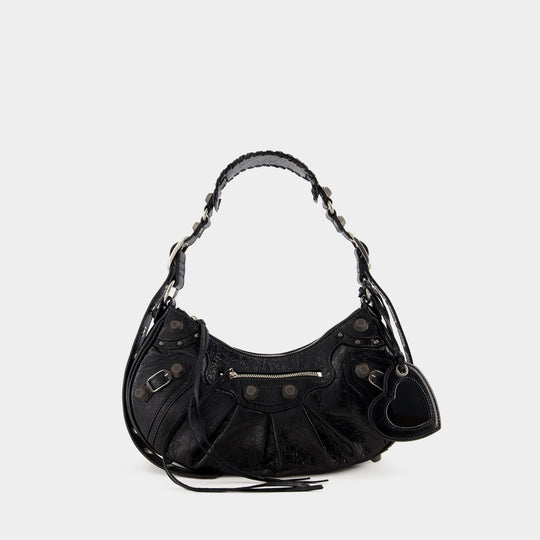 Sac Le Cagole S en Cuir Noir
