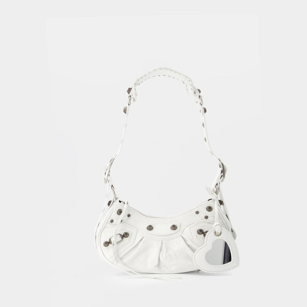 Sac Porté Épaule Le Cagole XS en Cuir d’Agneau Blanc
