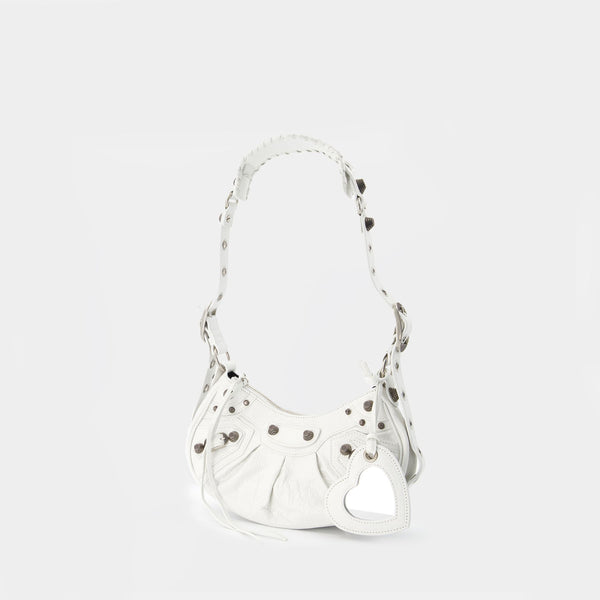 Sac Porté Épaule Le Cagole XS en Cuir d’Agneau Blanc