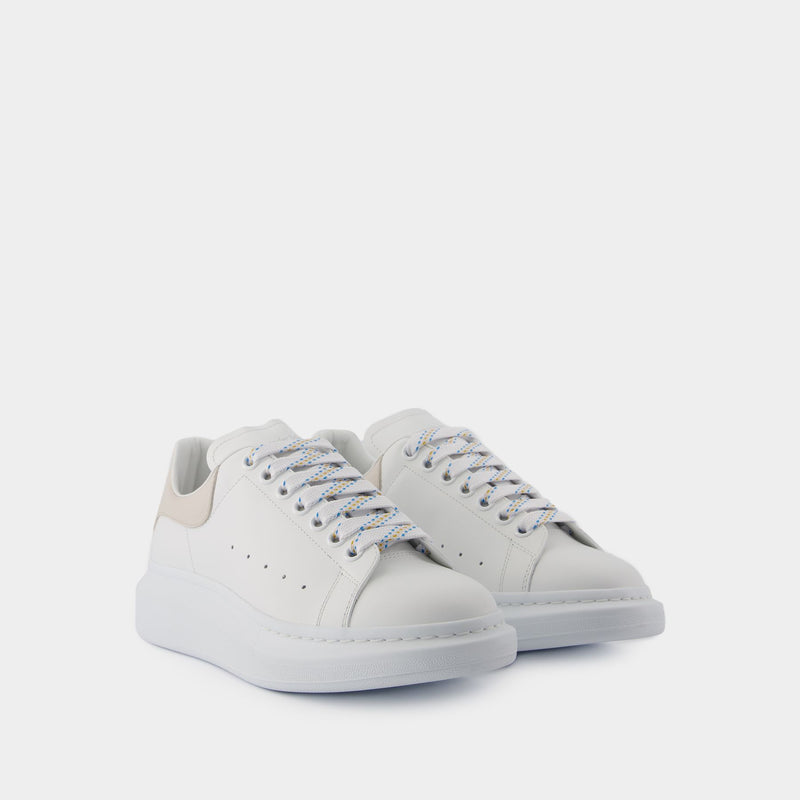 Sneakers Oversized - Alexander McQueen - Cuir - Blanc/Beige